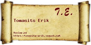 Tomasits Erik névjegykártya